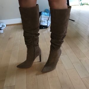 Brown high rise boots